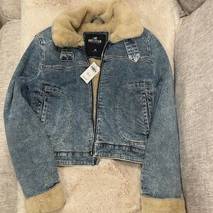 Hollister Kids Blue Denim Jacket with Cream Details